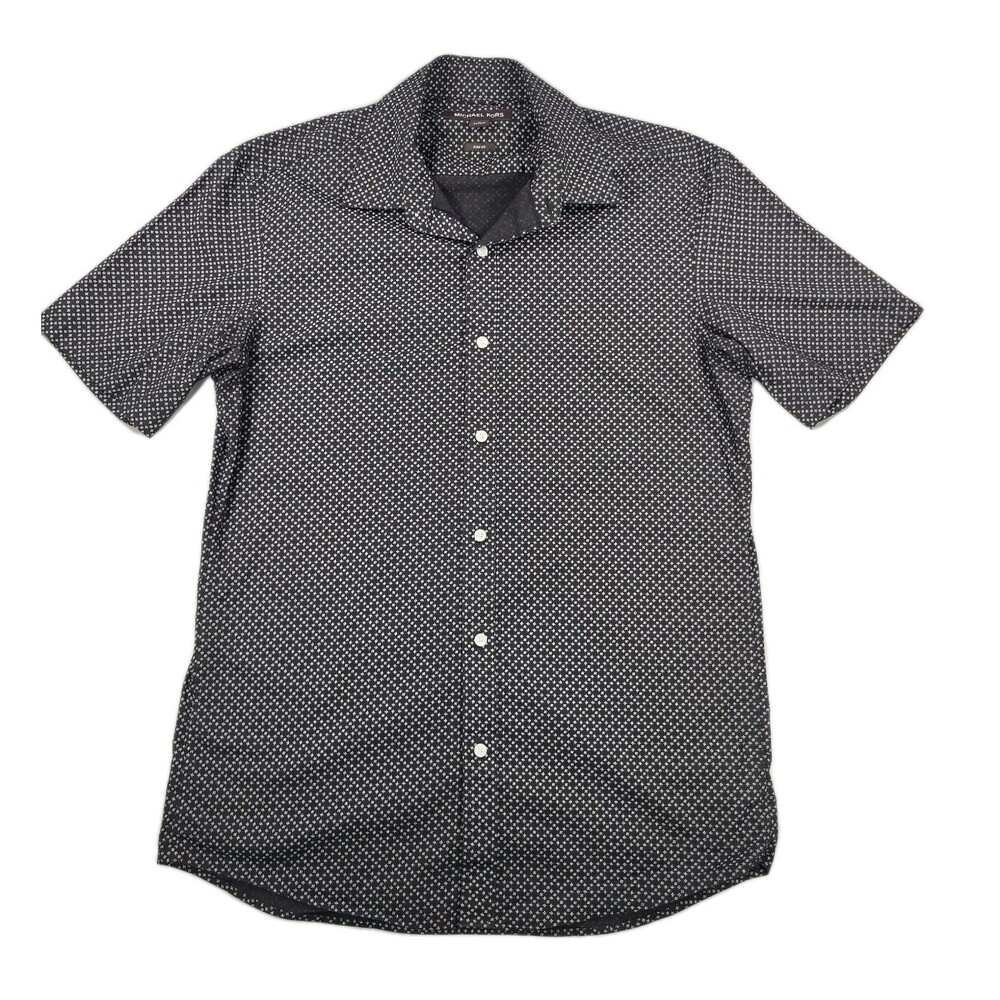 Michael Kors Mens Size M Classic Fit Shirt Brown Short Sleeve
